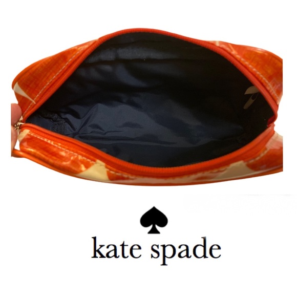 Sold ♠️🧡 Kate Spade Orange Cream Polka Dot Cosmetic Bag - Picture 4 of 5
